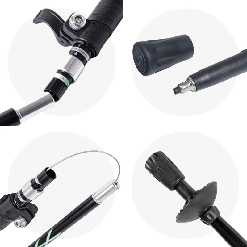 Trekking Stick Quick-Fold Alloy Steel Textured Grip