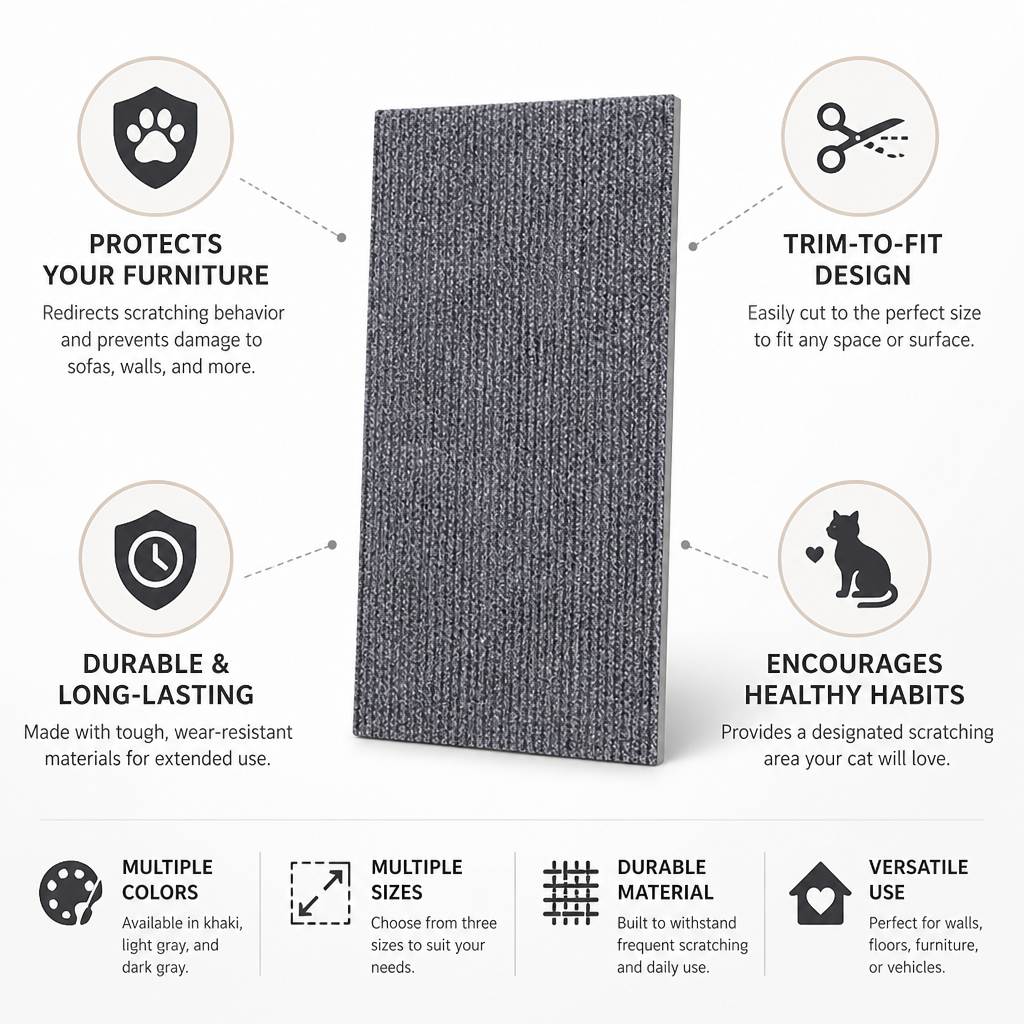 Trim-To-Fit Durable Cat Scratching Mat