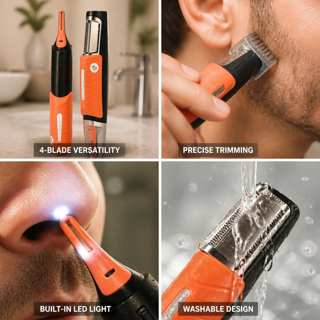 Trimmer Dual-Ended 4-Blade Stainless Steel & LED