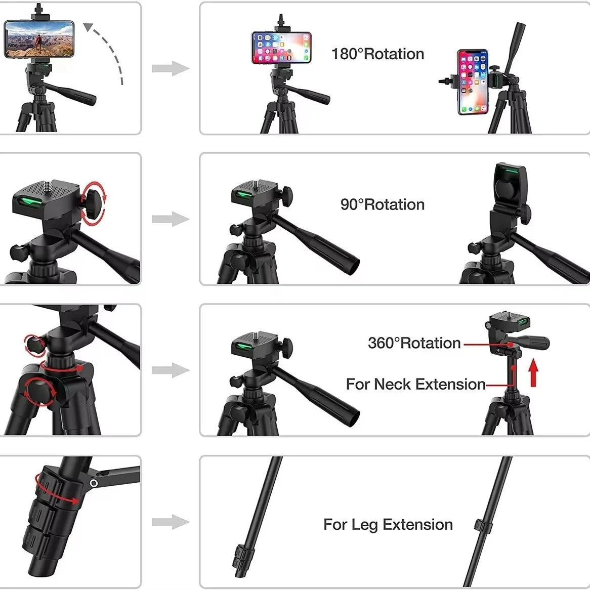 Tripod Stand Adjustable Height With Wireless Remote