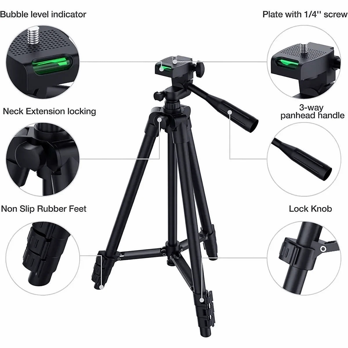 Tripod Stand Adjustable Height With Wireless Remote