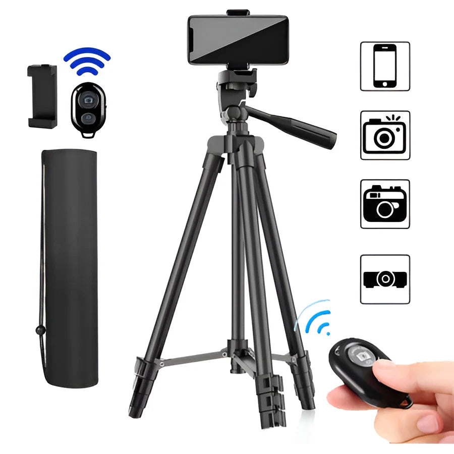 Tripod Stand Adjustable Height With Wireless Remote