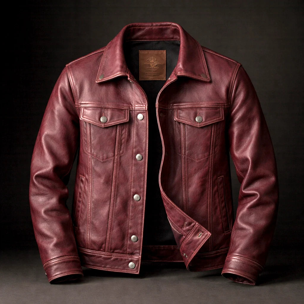 Trucker Jacket Vintage-Inspired Four Pockets Snap-Button Closure