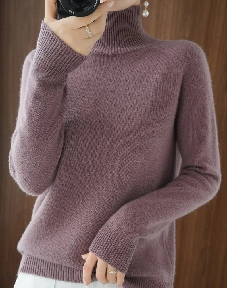Turtleneck Sweater Cashmere Relaxed Cropped Fit