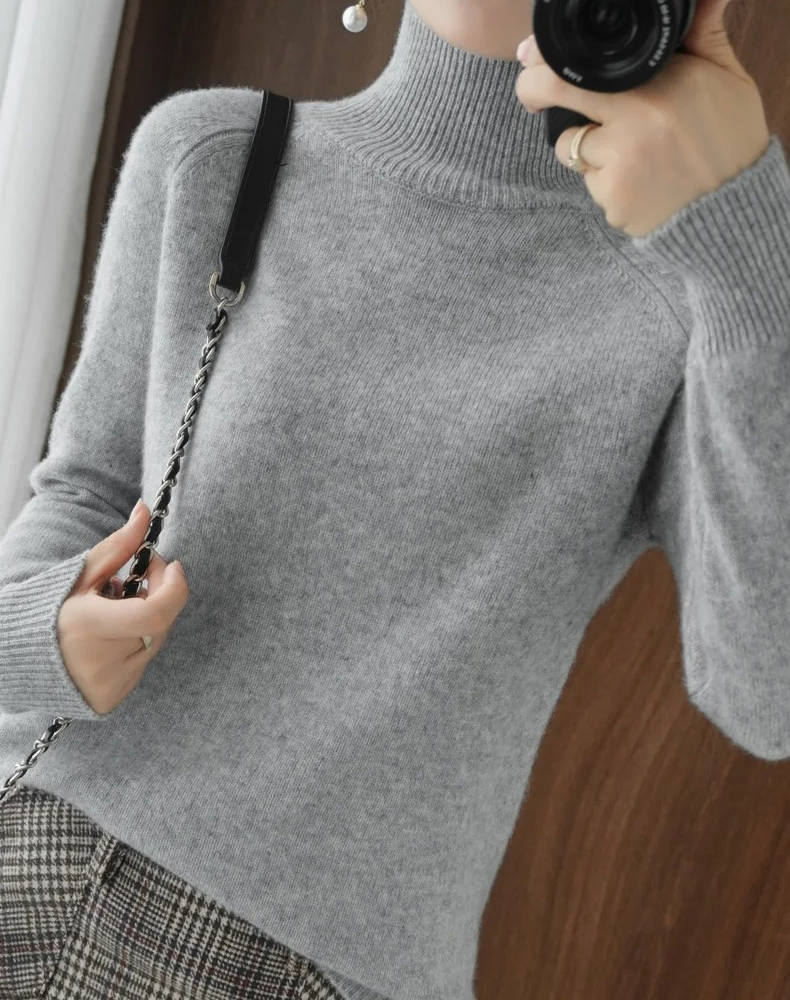 Turtleneck Sweater Cashmere Relaxed Cropped Fit