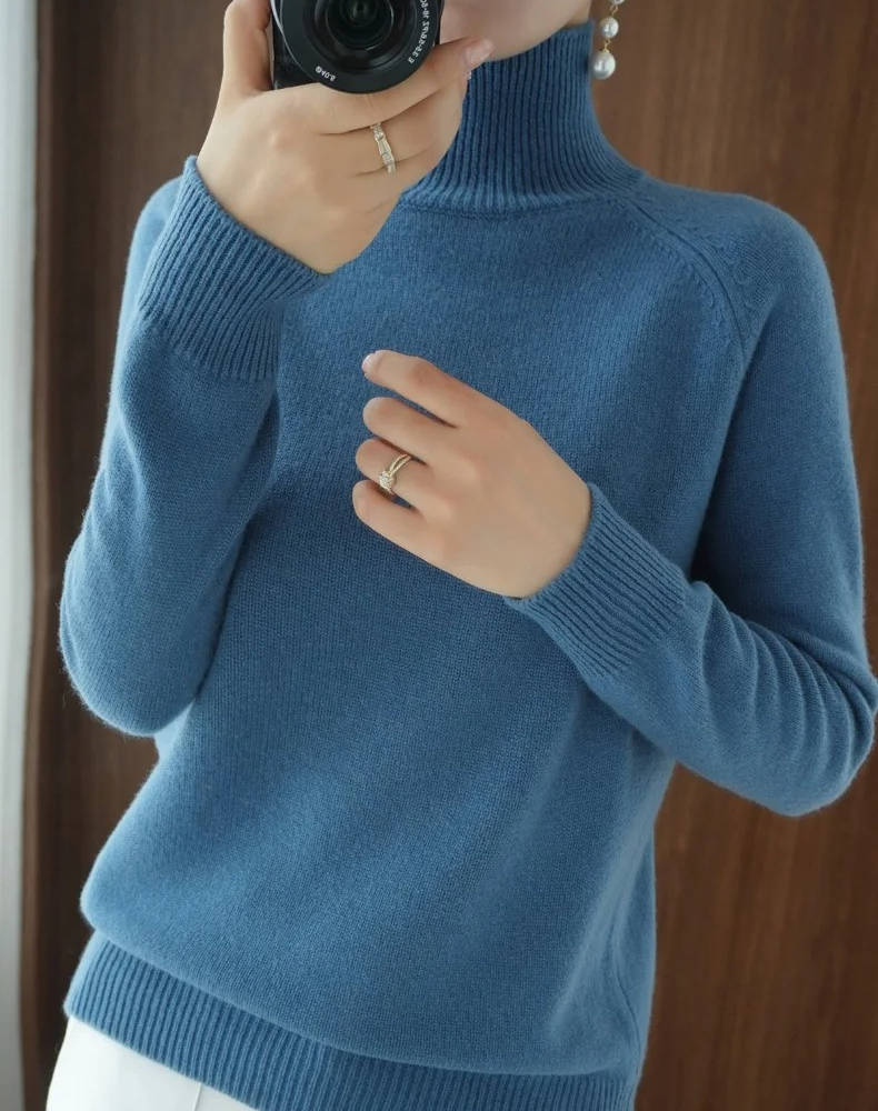 Turtleneck Sweater Cashmere Relaxed Cropped Fit