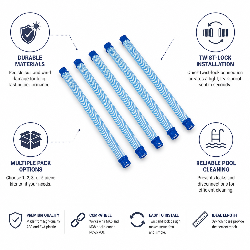 Twist-Lock Leak-Proof 39-Inch Pool Cleaner Hose