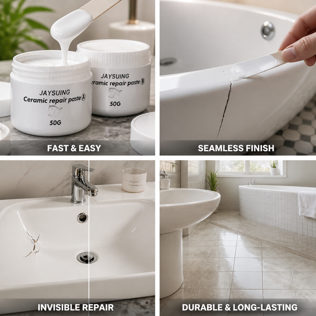 Two-Part Fast-Setting Tile Repair Paste (2 Pots)