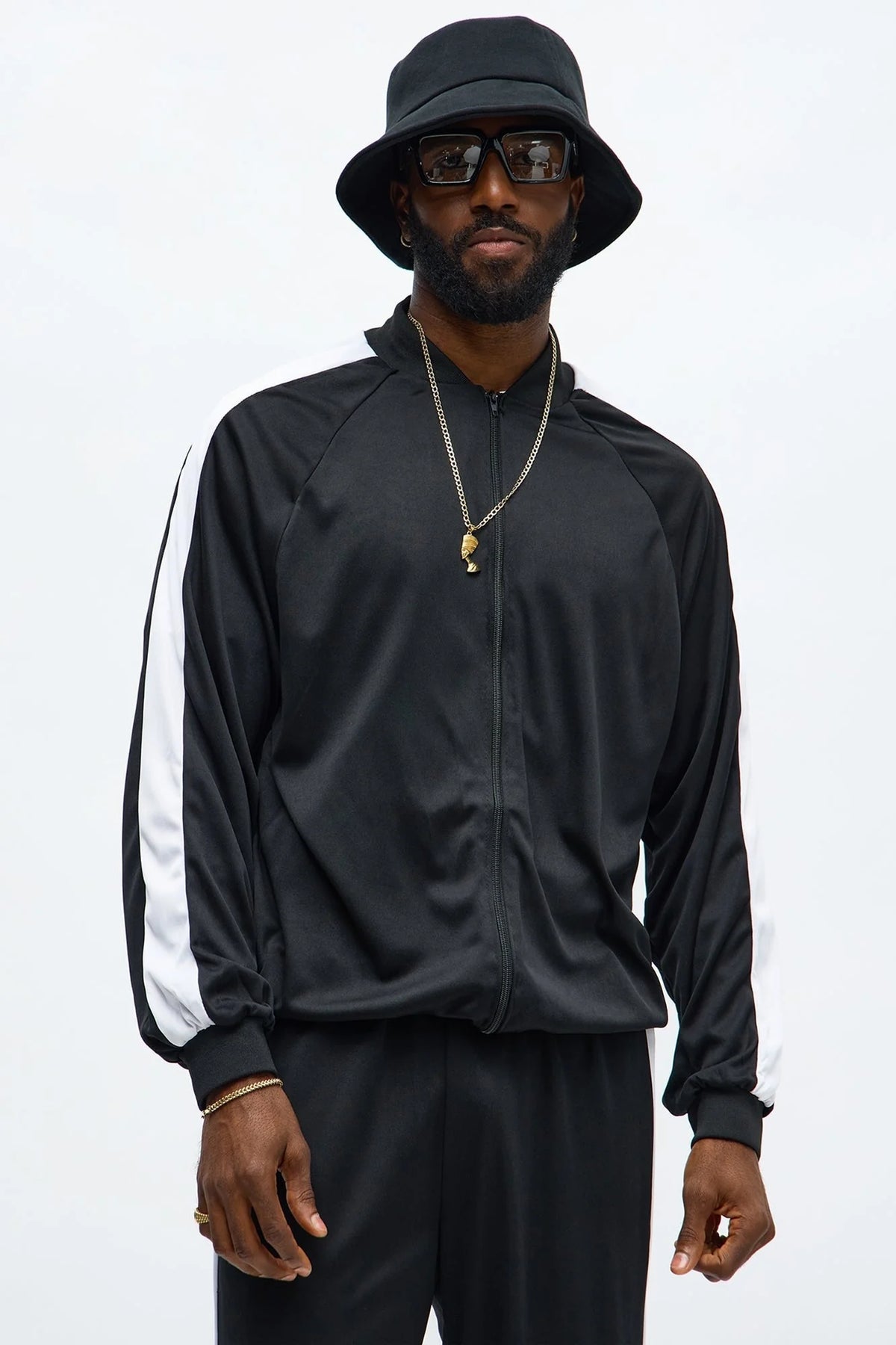 Two-Piece Hip Hop Costume Black & White Breathable Lightweight