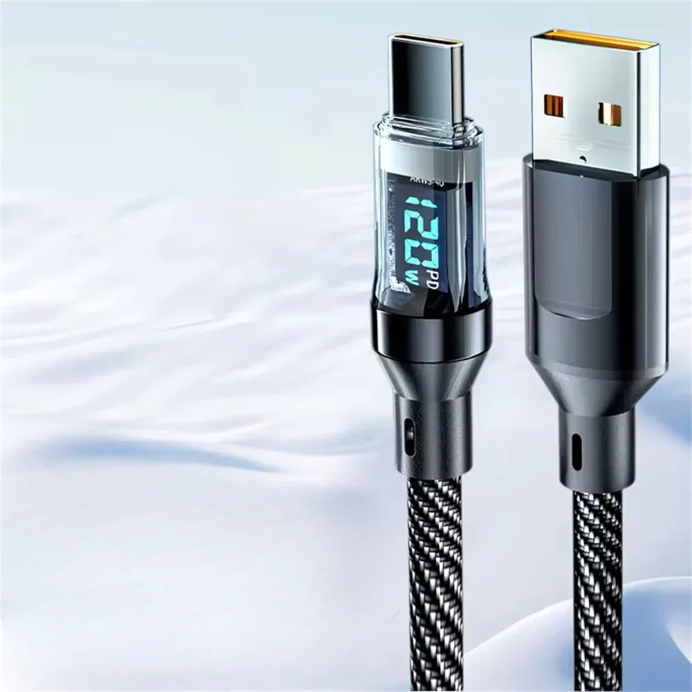 USB-C Cable 120W Fast Charging LED Display