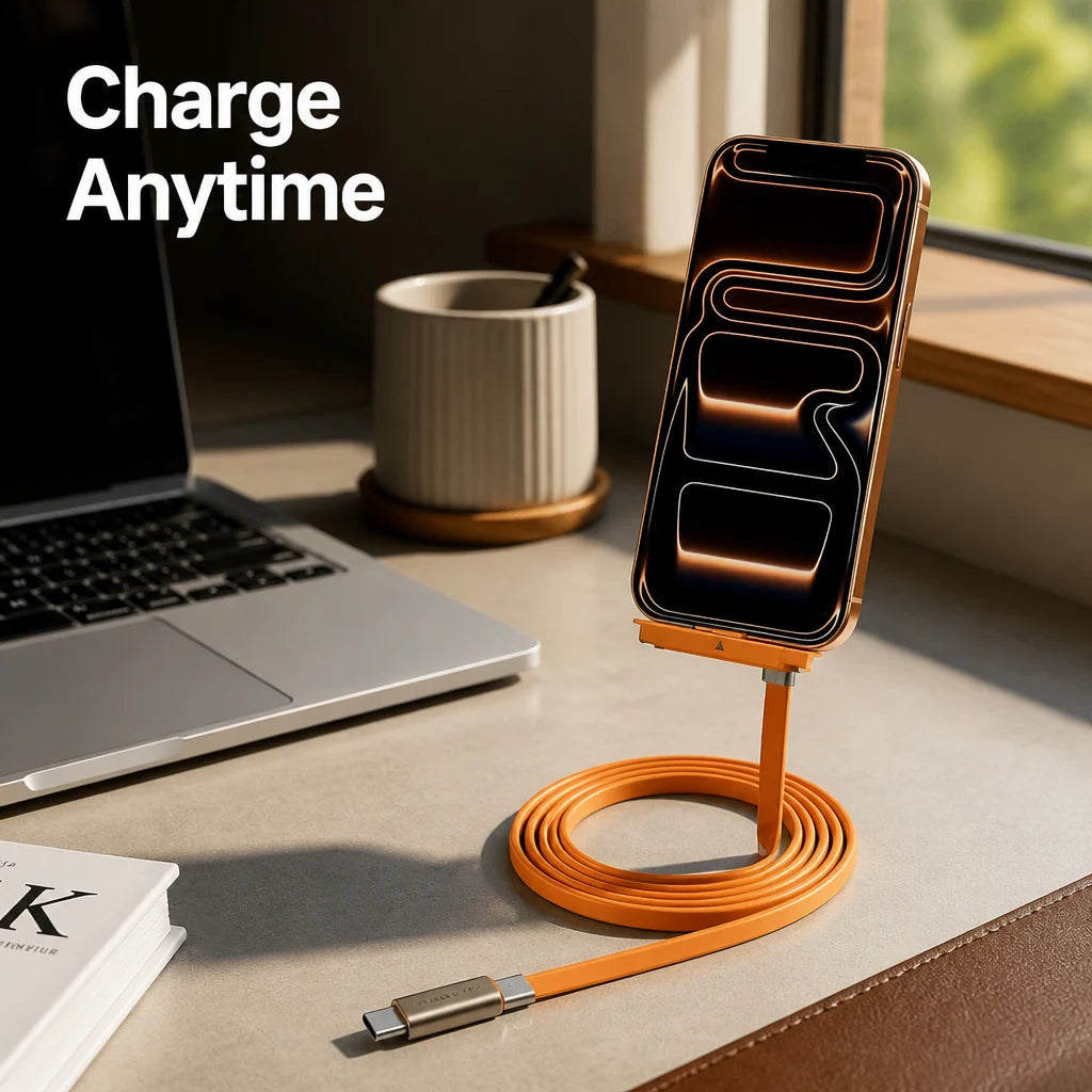 USB-C Charging Cable 240W Fast Charging Rotating Phone Stand
