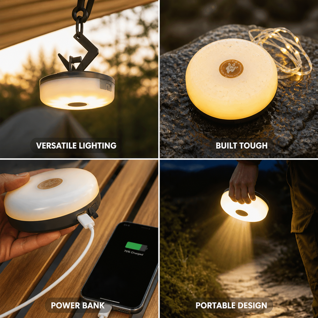 USB-C Rechargeable Power Bank Lantern & Flashlight