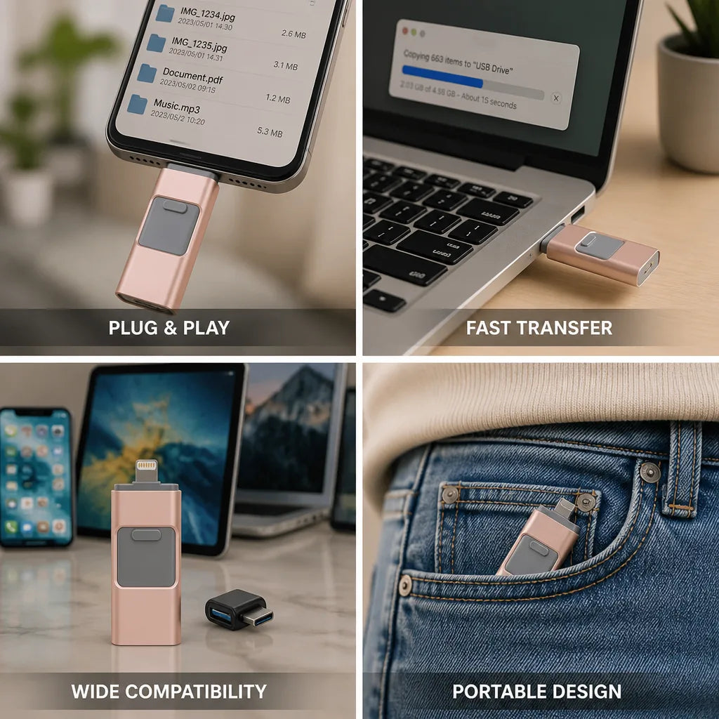 USB Flash Drive OTG Up To 256GB Aluminum Casing