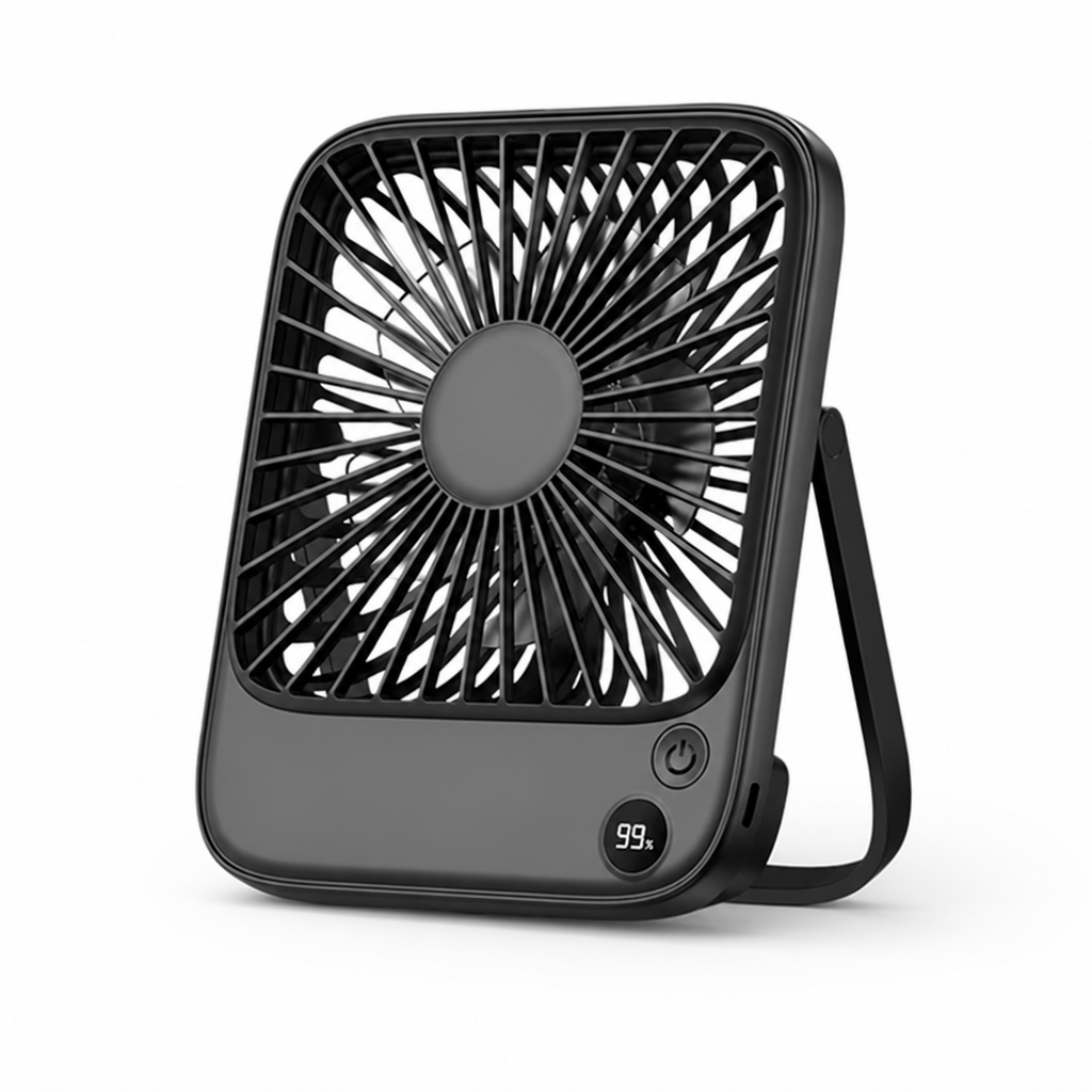 USB-Rechargeable Whisper-Quiet Foldable Desk Fan (Power Bank)