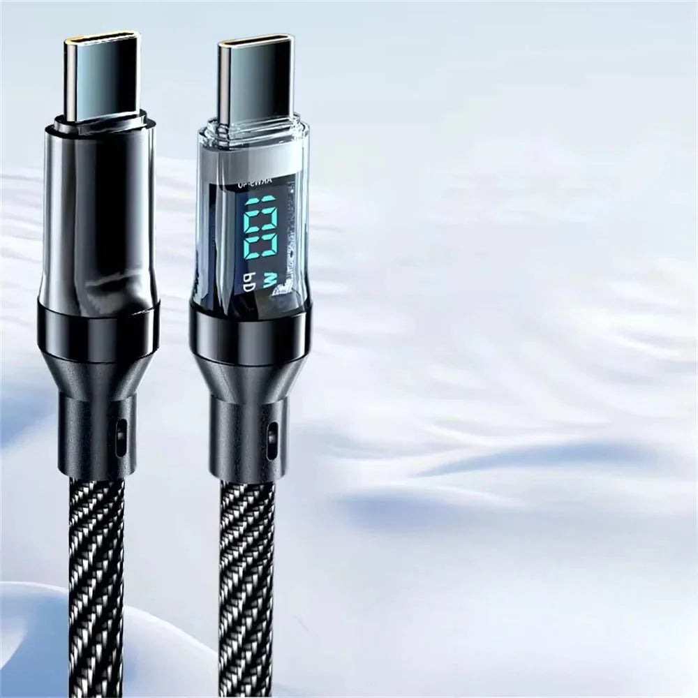 USB Type-C Cable 120W Fast Charging & Power Display
