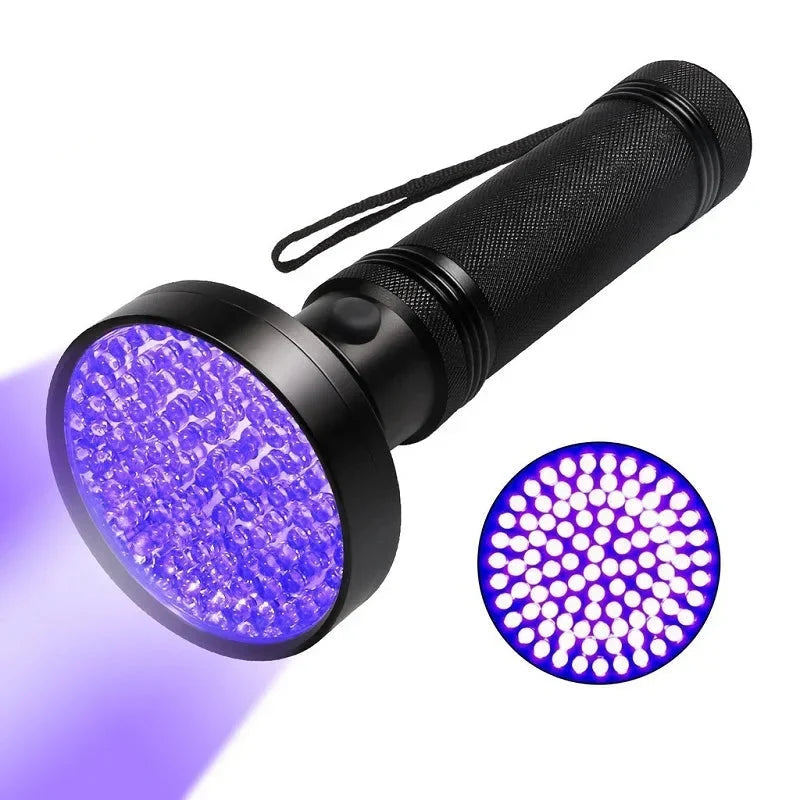 UV Flashlight 100 LEDs Aluminum Body 100m Range