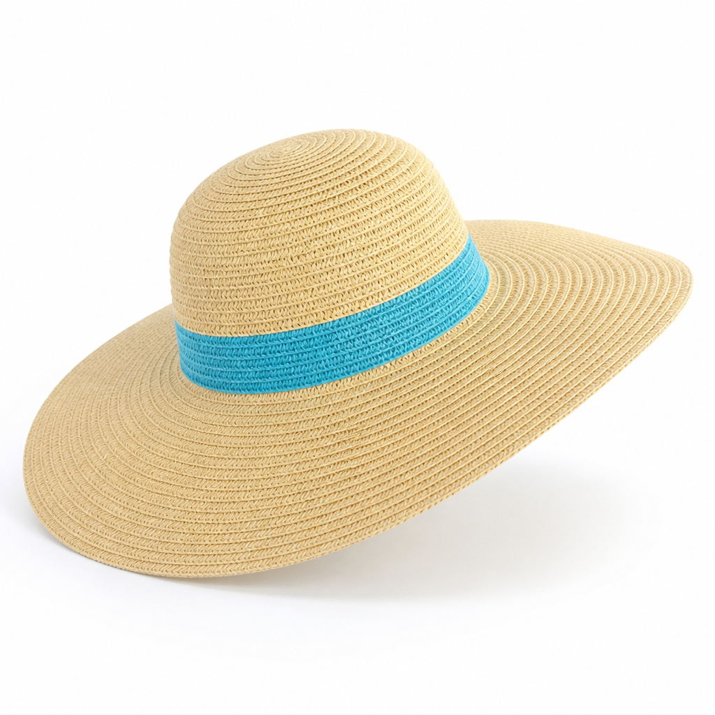 UV-Protective Wide Brim Straw Sun Hat (Adjustable Fit)