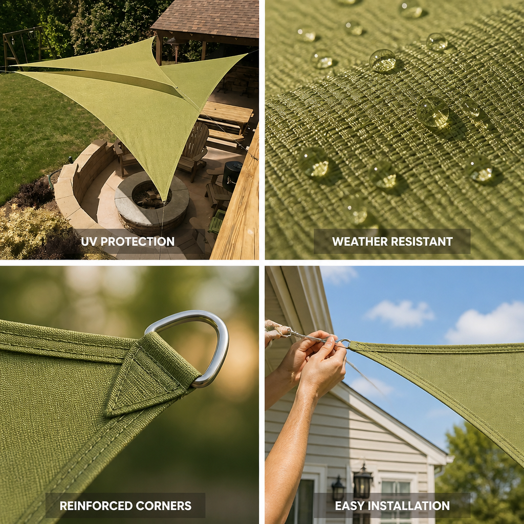 UV-Resistant Weatherproof Shade Sail Canopy