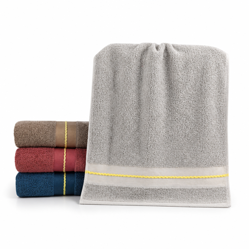 Ultra-Absorbent Cotton Terry Jacquard Bath Towel