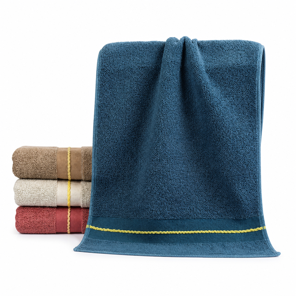 Ultra-Absorbent Cotton Terry Jacquard Bath Towel