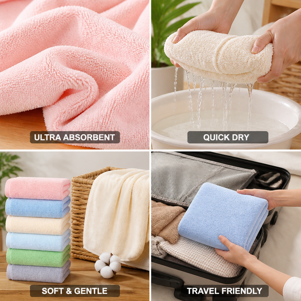 Ultra-Absorbent Quick-Dry Microfiber Bath Towels