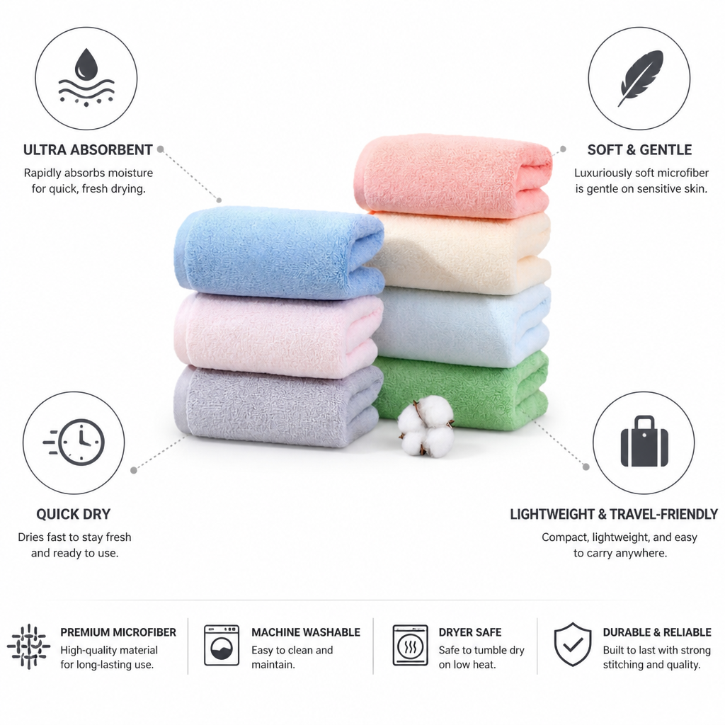 Ultra-Absorbent Quick-Dry Microfiber Bath Towels