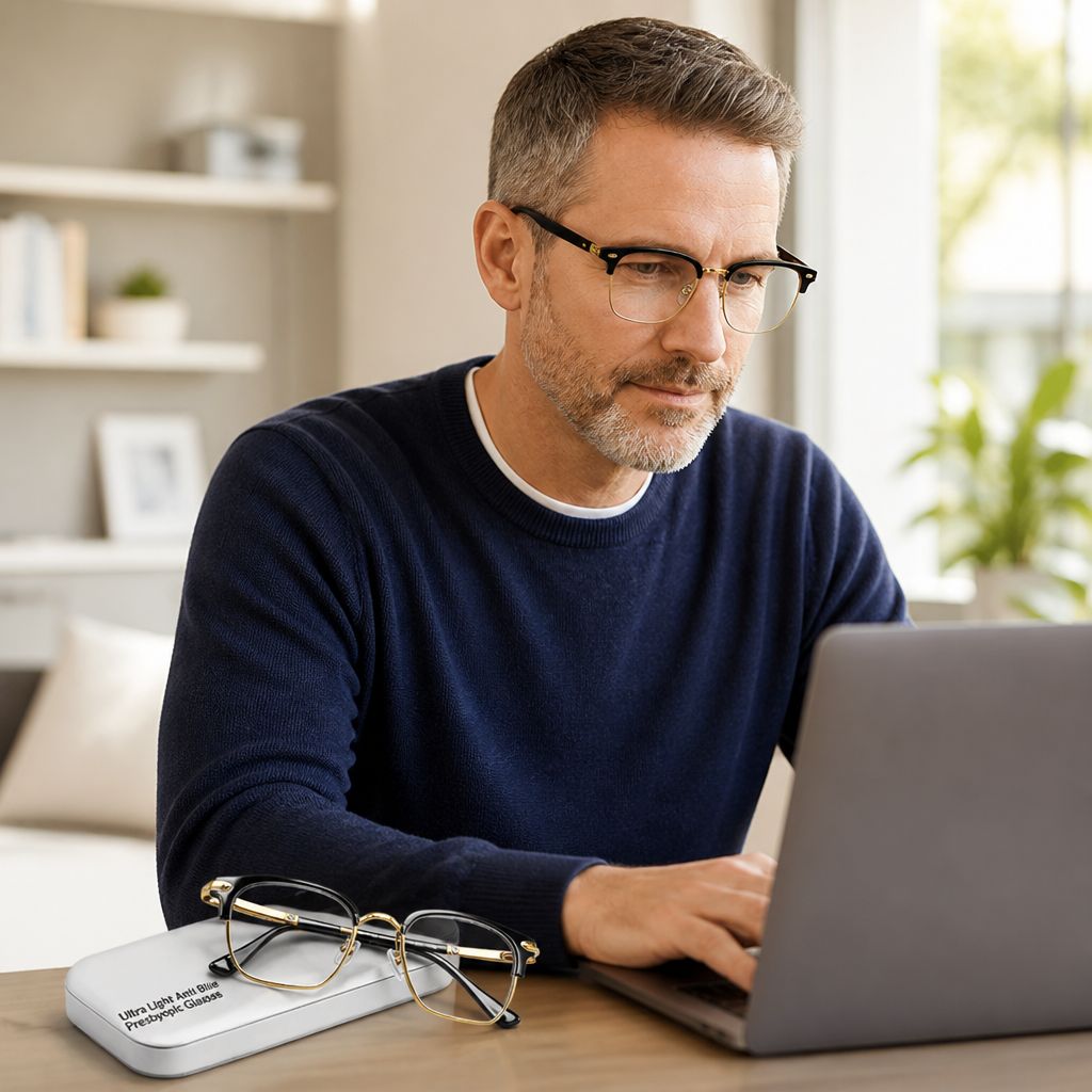 Ultra-Light Titanium Anti-Blue Light Reading Glasses