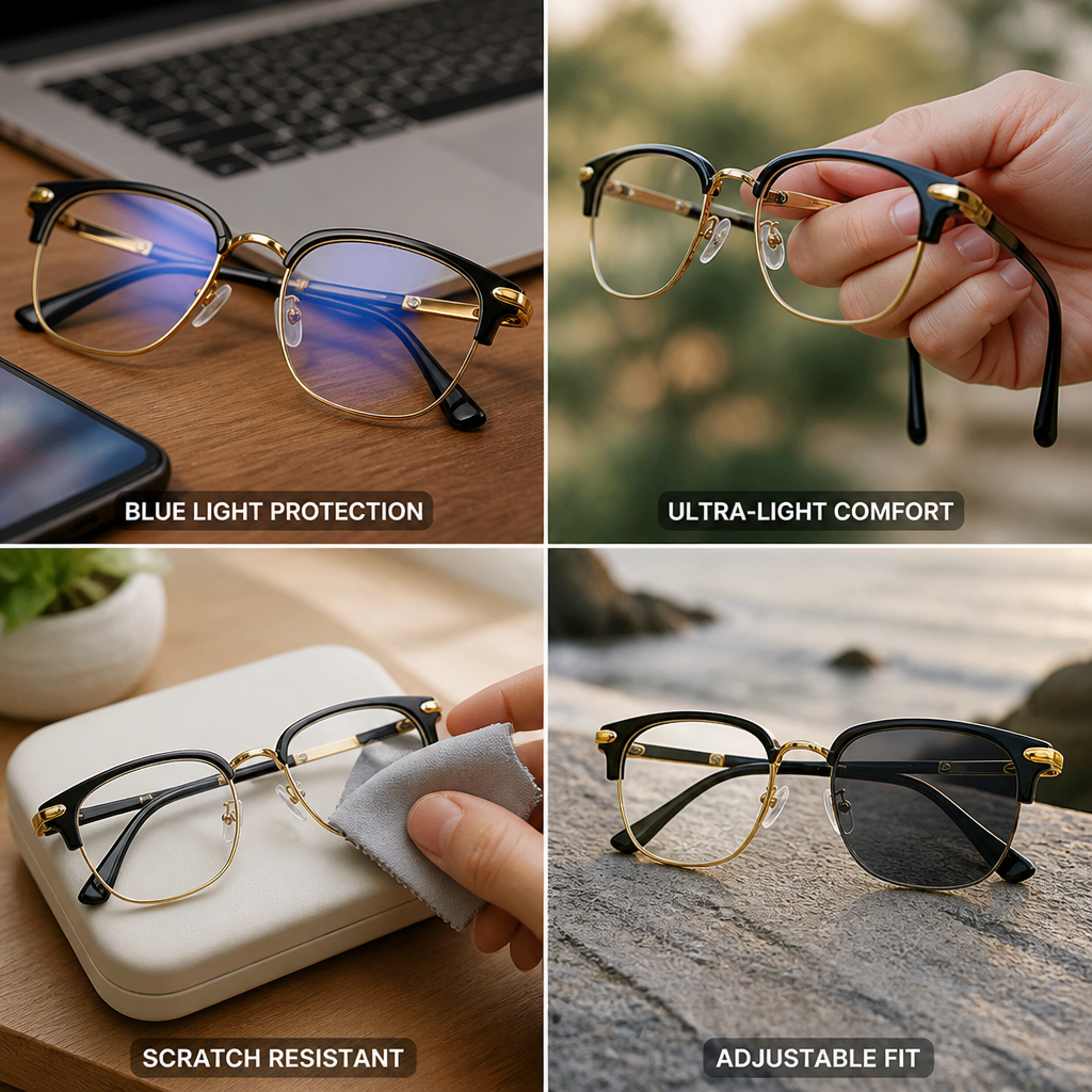 Ultra-Light Titanium Anti-Blue Light Reading Glasses