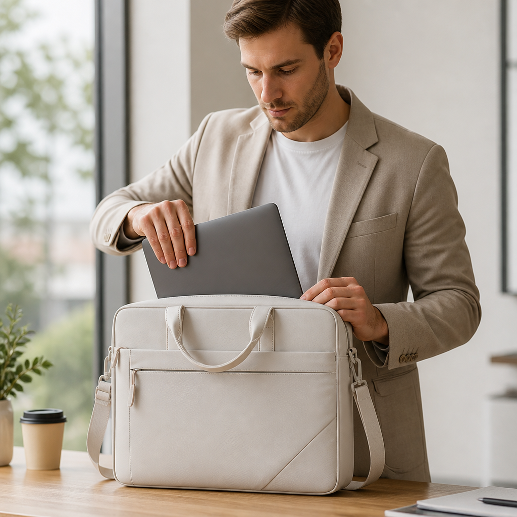 Ultra-Slim Padded Water-Resistant Laptop Briefcase (Fits Up to 15.6")