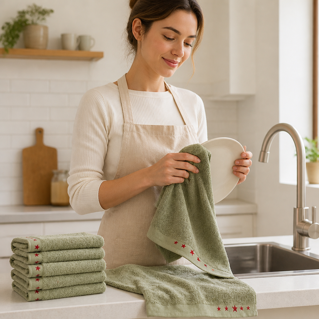 Ultra-Soft Cotton Star-Border Care Towel
