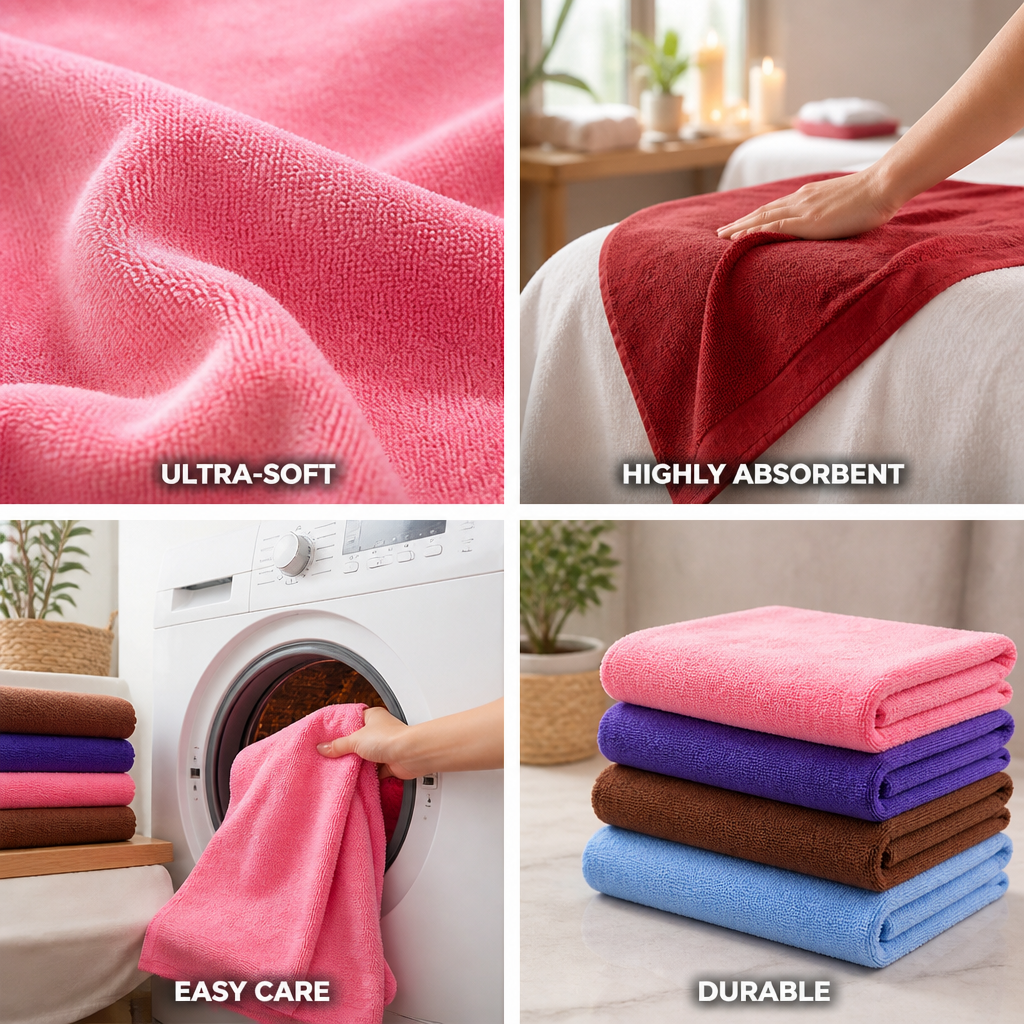Ultra-Soft Microfiber Highly Absorbent Spa & Massage Towel