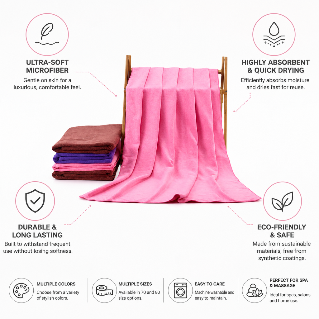 Ultra-Soft Microfiber Highly Absorbent Spa & Massage Towel