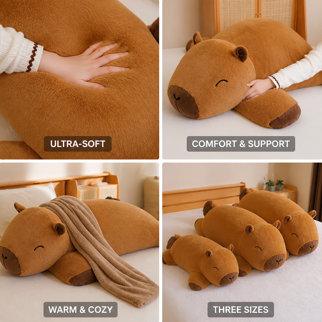 Ultra-Soft Supportive Capybara Plush Pillow (3 Sizes)
