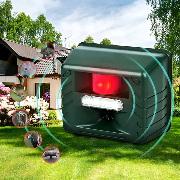 Ultrasonic Animal Repeller Motion-Activated Solar & Weather-Resistant