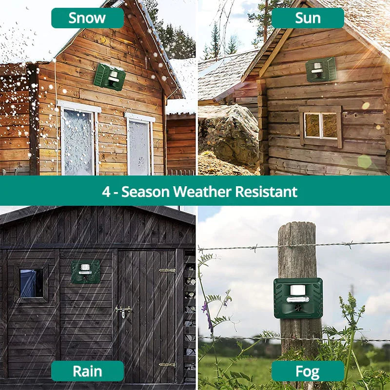 Ultrasonic Animal Repeller Motion-Activated Solar & Weather-Resistant