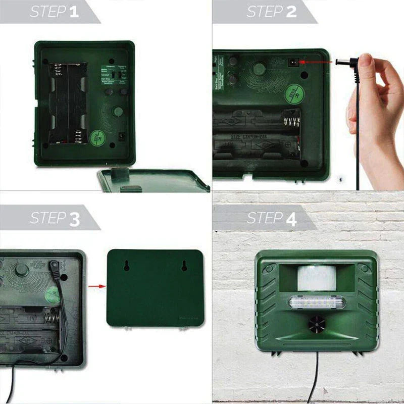 Ultrasonic Animal Repeller Motion-Activated Solar & Weather-Resistant