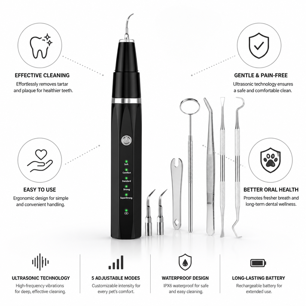 Ultrasonic Gentle Ergonomic Pet Tooth Cleaner