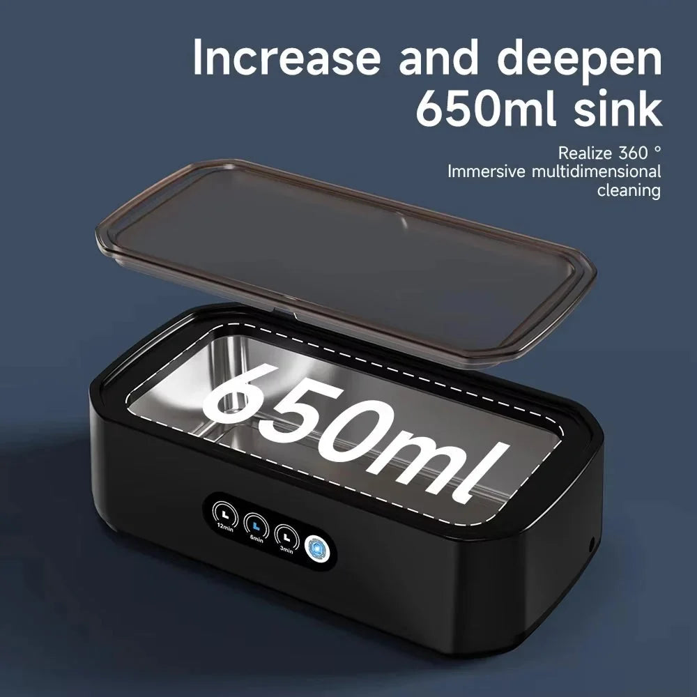 Ultrasonic Jewelry Cleaner 49 kHz Stainless Steel 650 ml