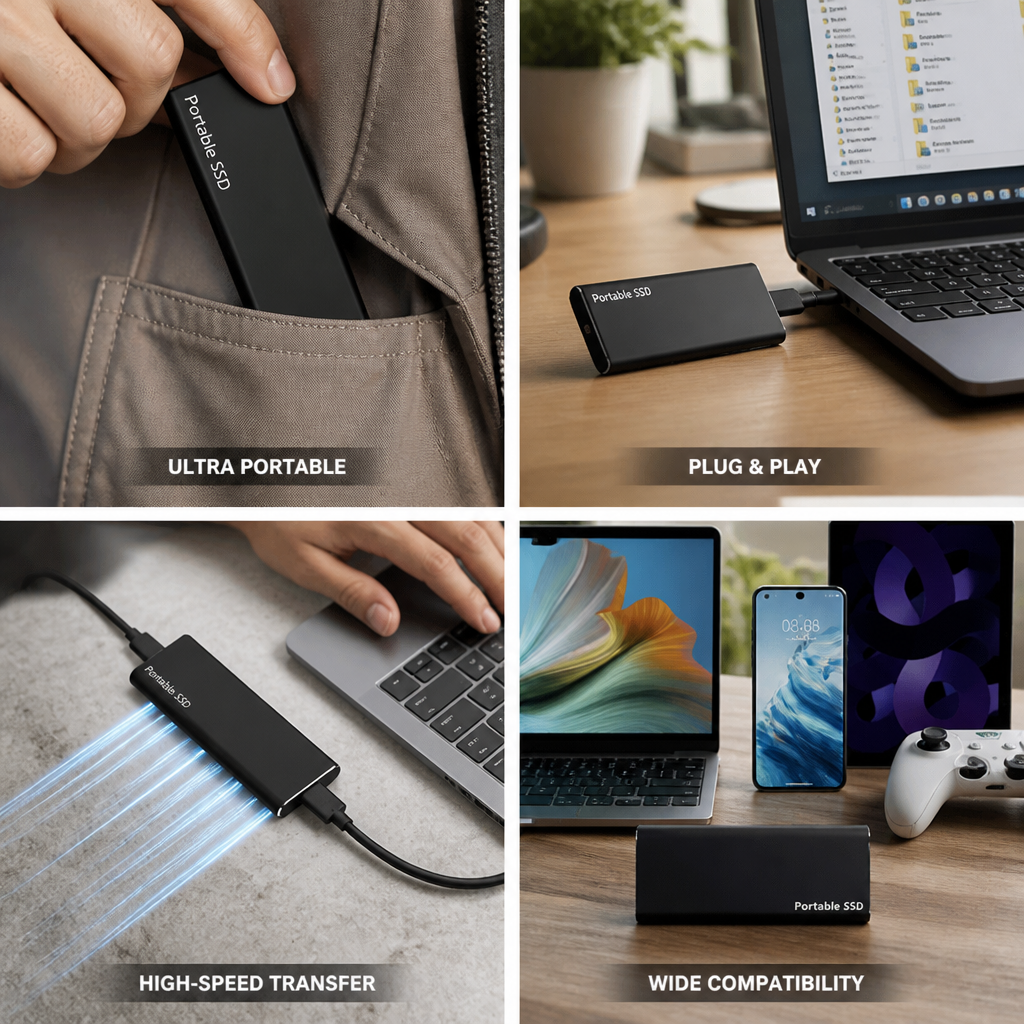 Ultrathin High-Speed USB-C External Hard Drive (256GB)