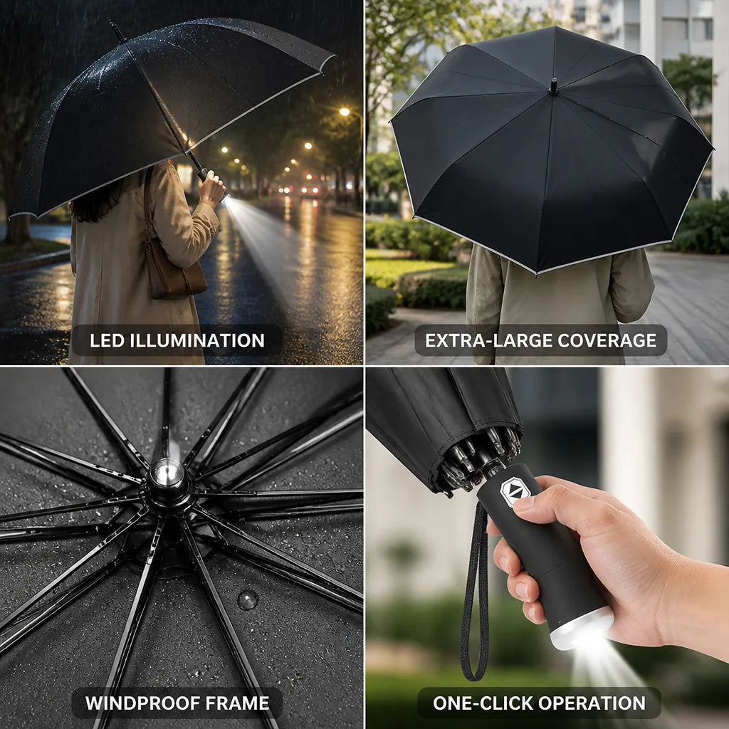 Umbrella LED Handle Extra-Large Windproof