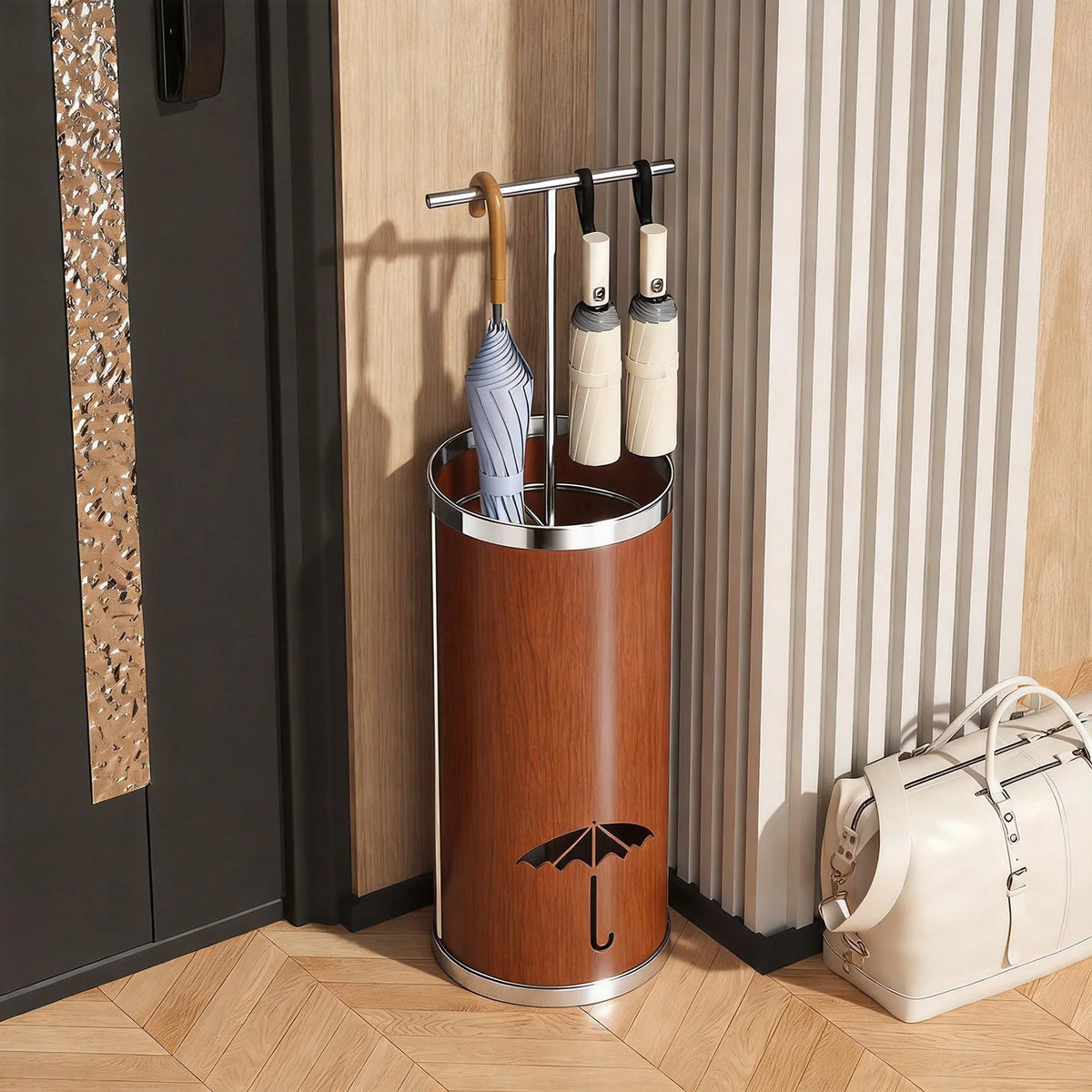 Umbrella Stand Metal Mesh Freestanding Raised Ring Base