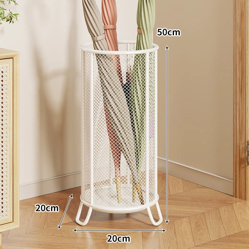 Umbrella Stand Perforated Steel Mesh Raised Legs & Removable Tray