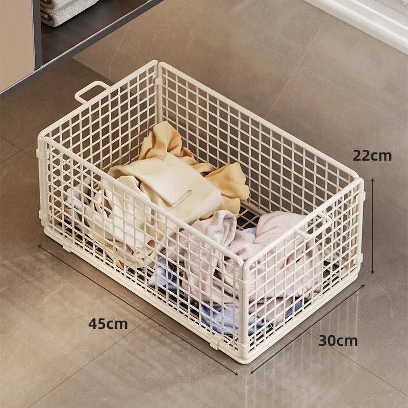 Under-Bed Storage Basket Ventilated Metal Mesh Locking Casters