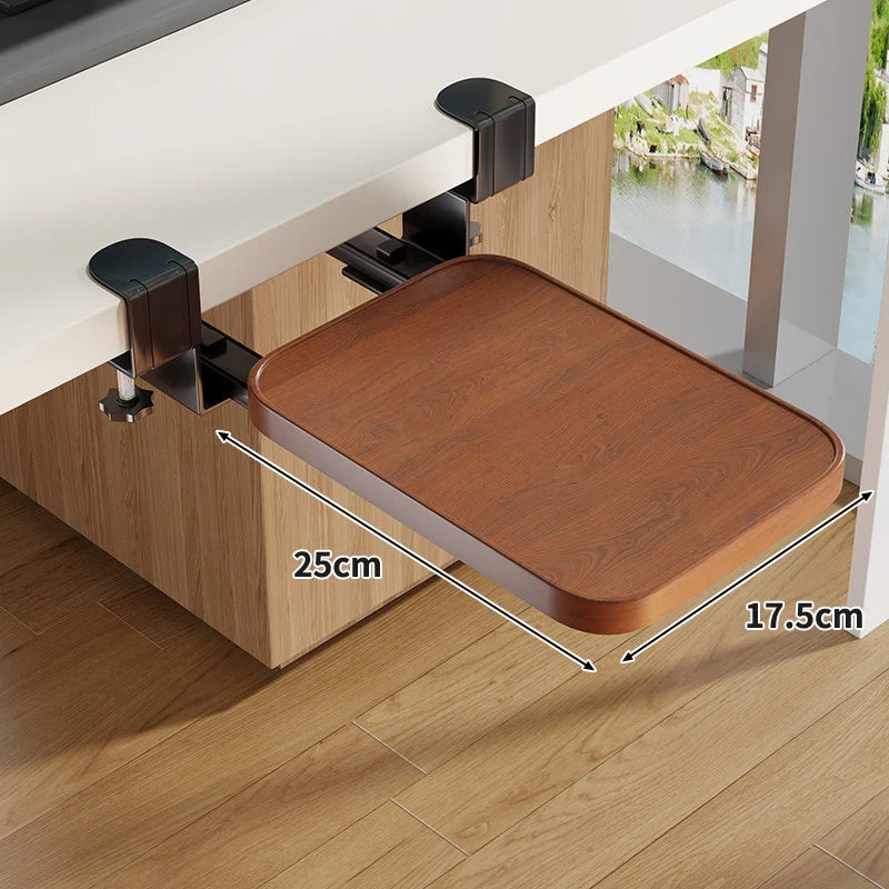 Under-Desk Keyboard Tray Sliding Clamp-On No-Drill Mount