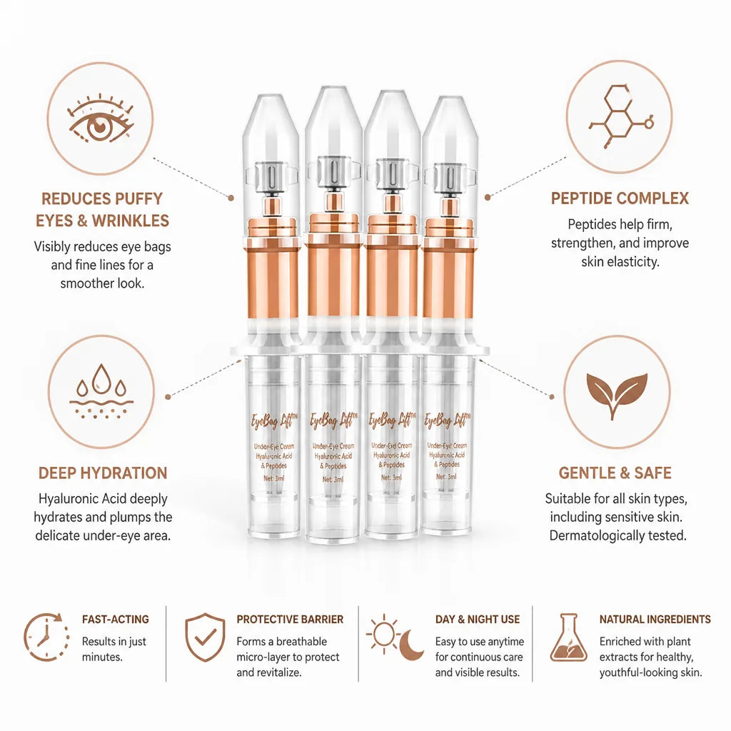 Under-Eye Cream Hyaluronic Acid & Peptides Set of 4