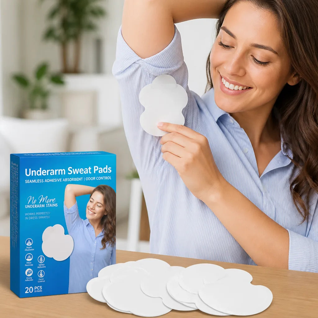 Underarm Sweat Pads Seamless Adhesive Absorbent Odor Control