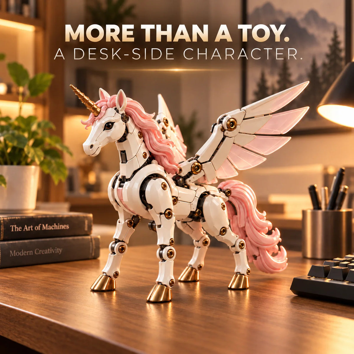 Unicorn Figure Transforming Egg to Winged Unicorn
