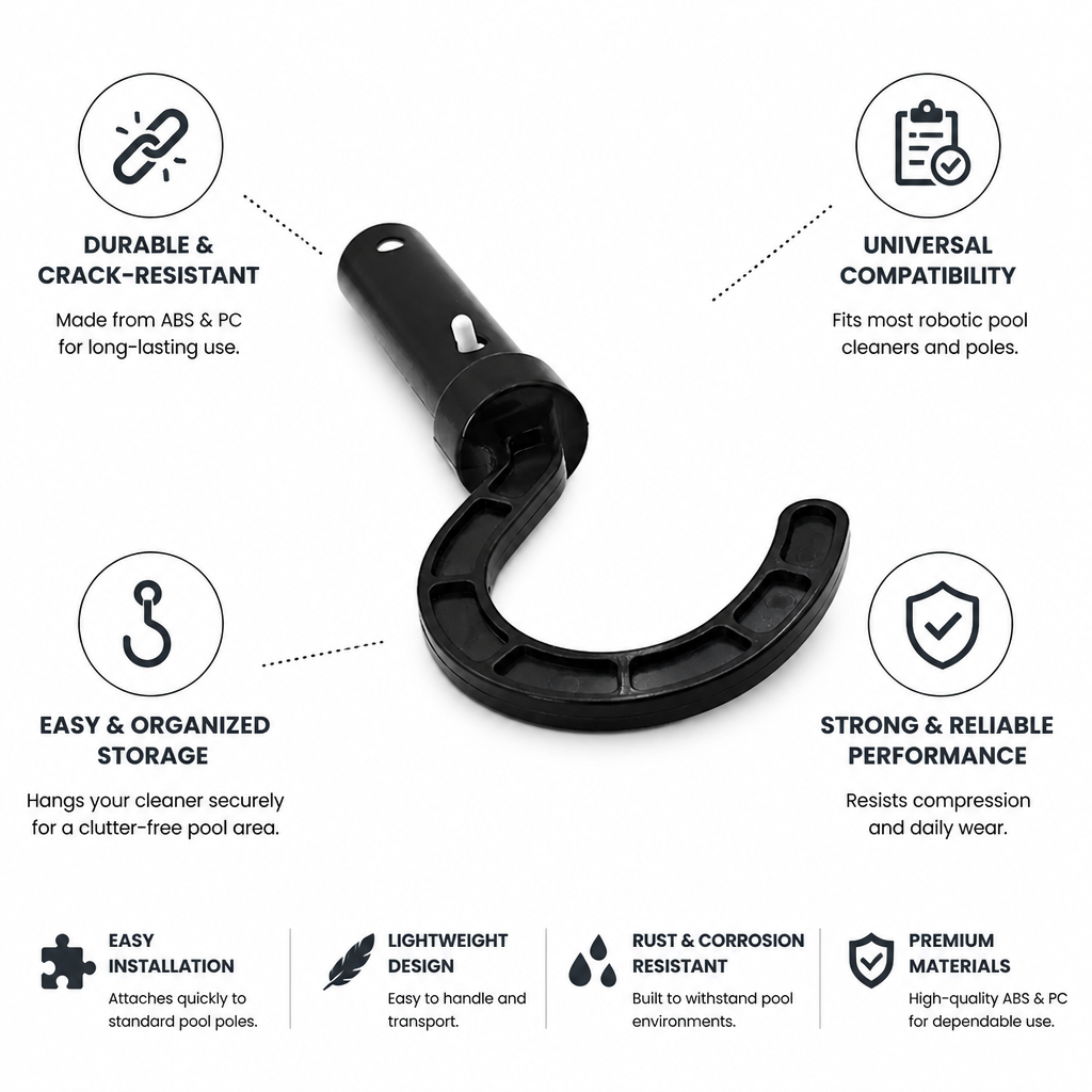 Universal Crack-Resistant ABS Robotic Pool Cleaner Hook