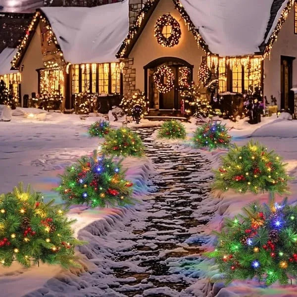 Urn Filler Evergreen With Warm White LED Timer