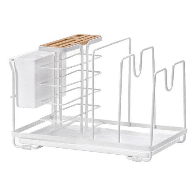Utensil Holder Multi-Compartment With Drain Tray